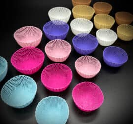 Set of 3 Doll House Nesting Baskets - Doll Accessories - Pick your Colors - 1:6 Scale