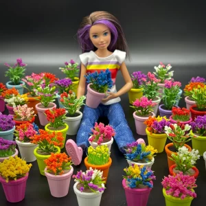 5 Pack Doll House Flowers - Doll Accessories - Pick your Colors - 1:6 Scale