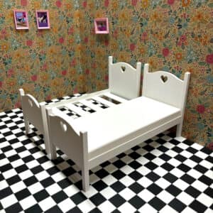 Doll House Bed - Doll Furniture - Pick your Colors - 1:6 Scale