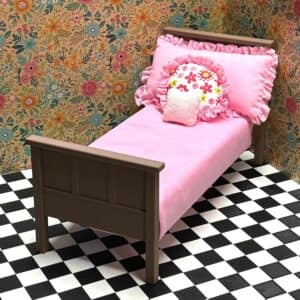 Doll House Bed - Doll Furniture - Pick your Colors - 1:6 Scale