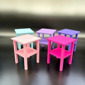 Doll House Square Side Table - Doll Furniture - Pick your Colors - 1:6 Scale