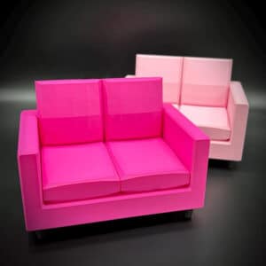 Doll House Love Seat - Doll Furniture - Pick your Colors - 1:6 Scale