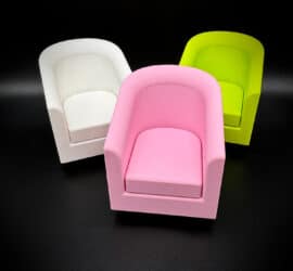 Doll House Chair - Doll Furniture - Pick your Colors - 1:6 Scale