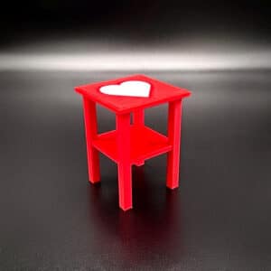 Doll House Square Heart Side Table - Doll Furniture - Pick your Colors - 1:6 Scale